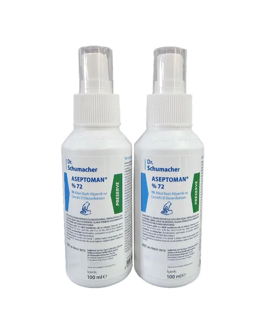 Dr.Schumacher Aseptoman %72 Alkol Bazlı Hijyenik El Dezenfektanı 100ml 2li