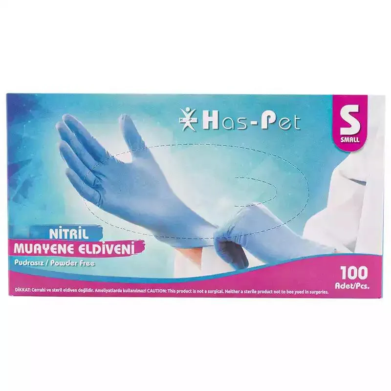 Pudrasız Lila Nitril Eldiven Small HasPet 100lü