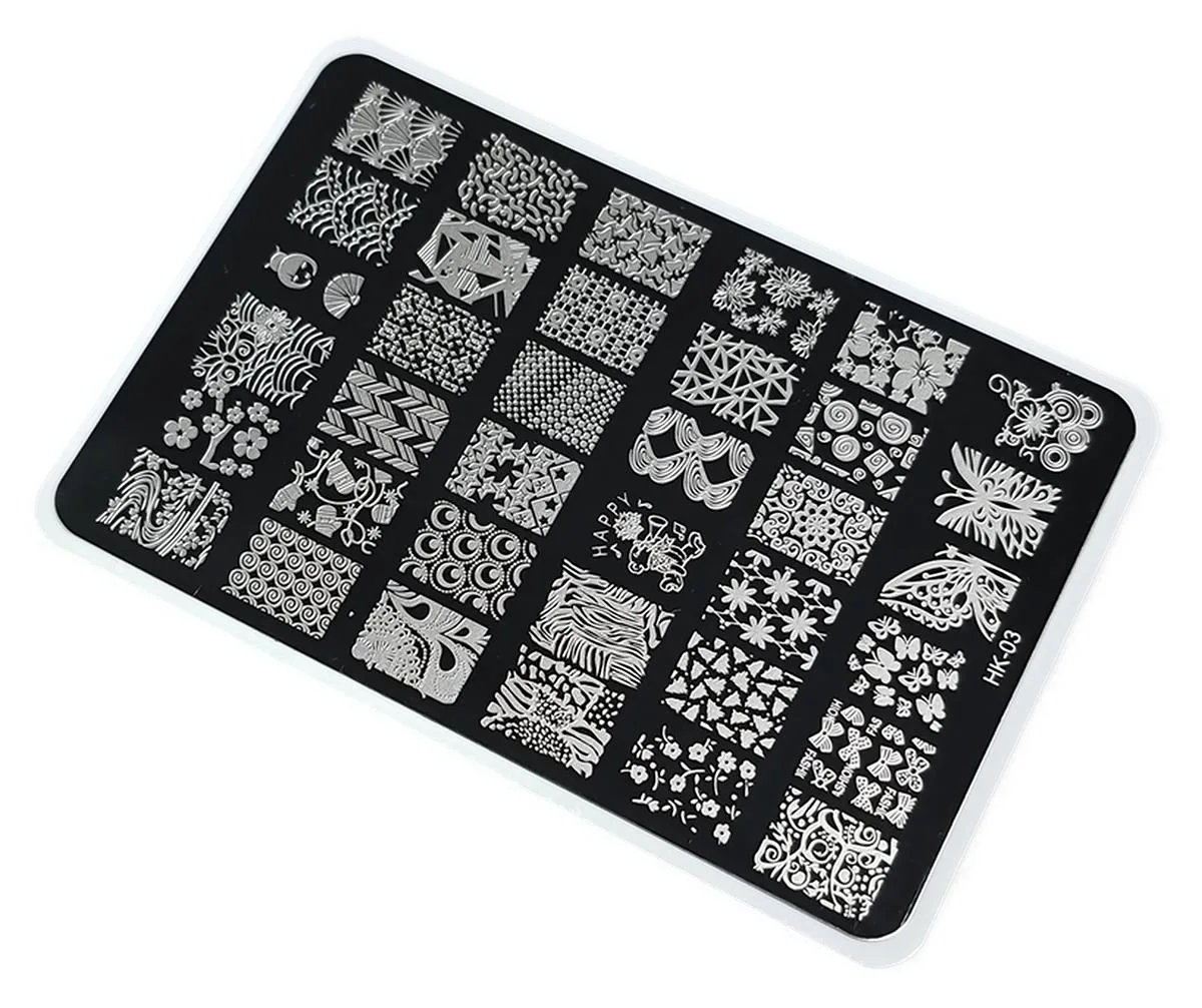 Nail Art Stamping Baskı Plakası Büyük Boy XL HK03