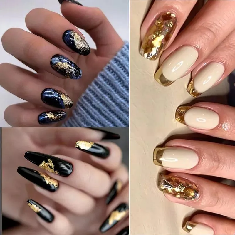 Tırnak Süsleme Kırık Folyo Parçaları 12'li set Potal Nail Art görsel 4