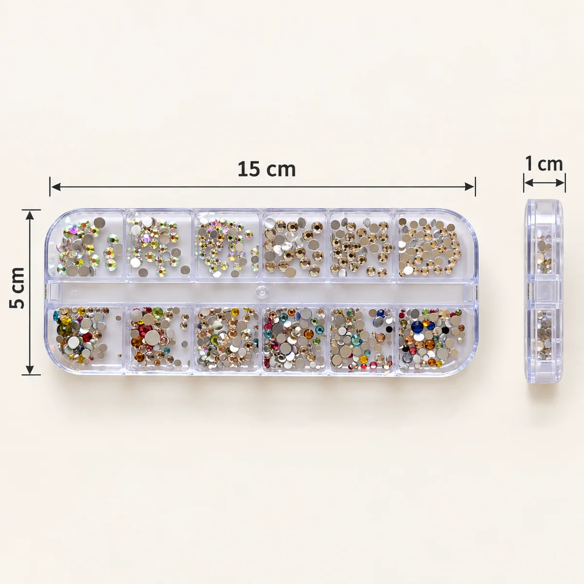 12li Parlak Renkli ve Kristal Görünümlü Tırnak Süsleme Taşları Nail Art Süsleme Taşları WN-517 görsel 4