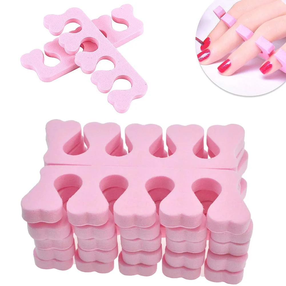 20 Çift Manikür Pedikür Parmak Arası Ayırıcı Separatör Pembe görsel 4