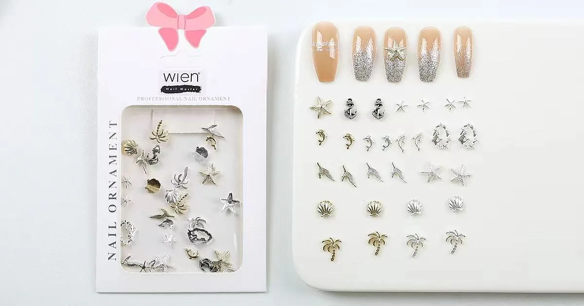 30lu Deniz Tema Metal Tırnak Süsleme Charm Nail Art Charm Taşları WN-508