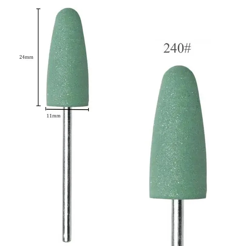 Silikon Tırnak Parlatma Törpü Ucu 240 Grit Yeşil