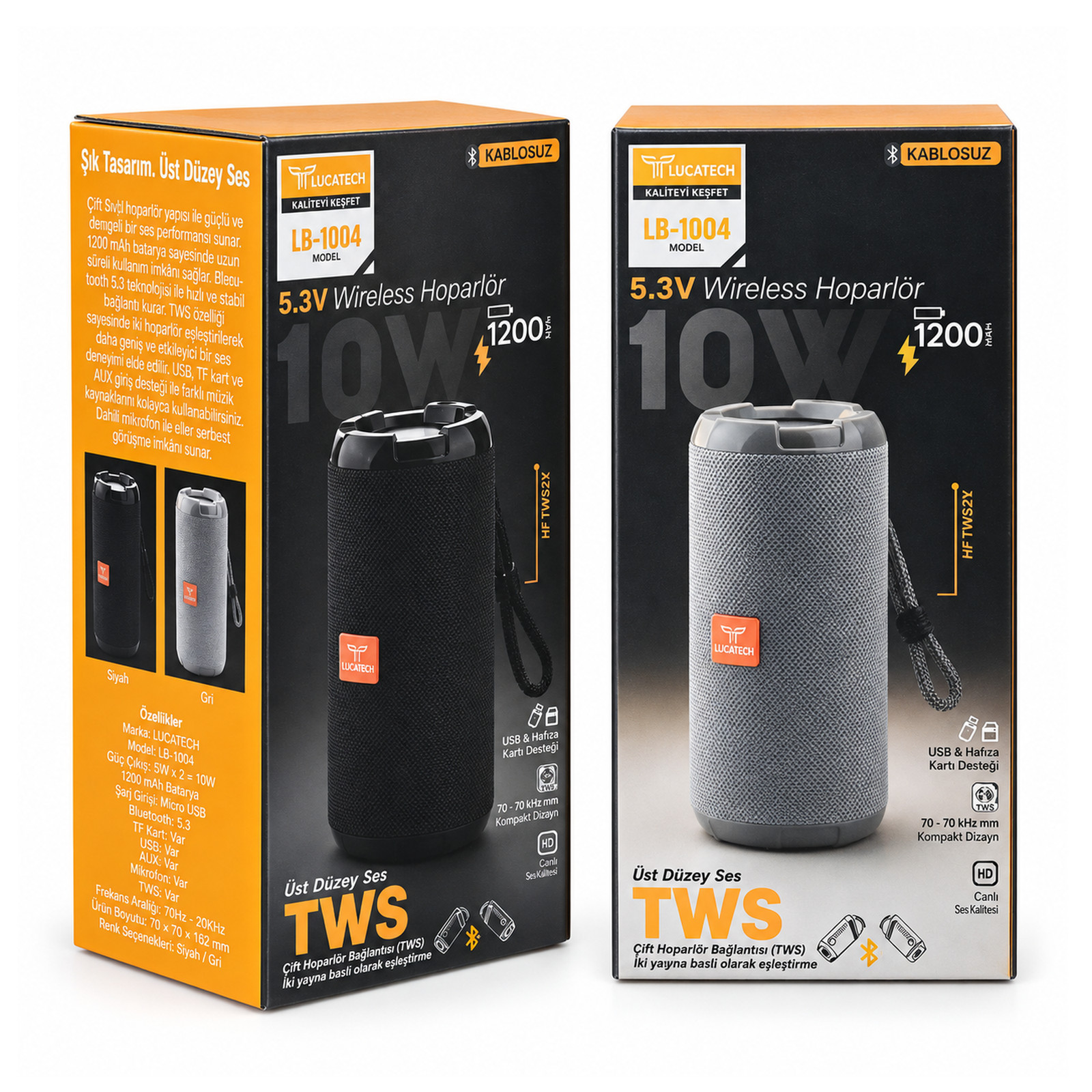 Lucatech LB-1004 10W 1200 MAH Taşınabilir Wireless Hoparlör