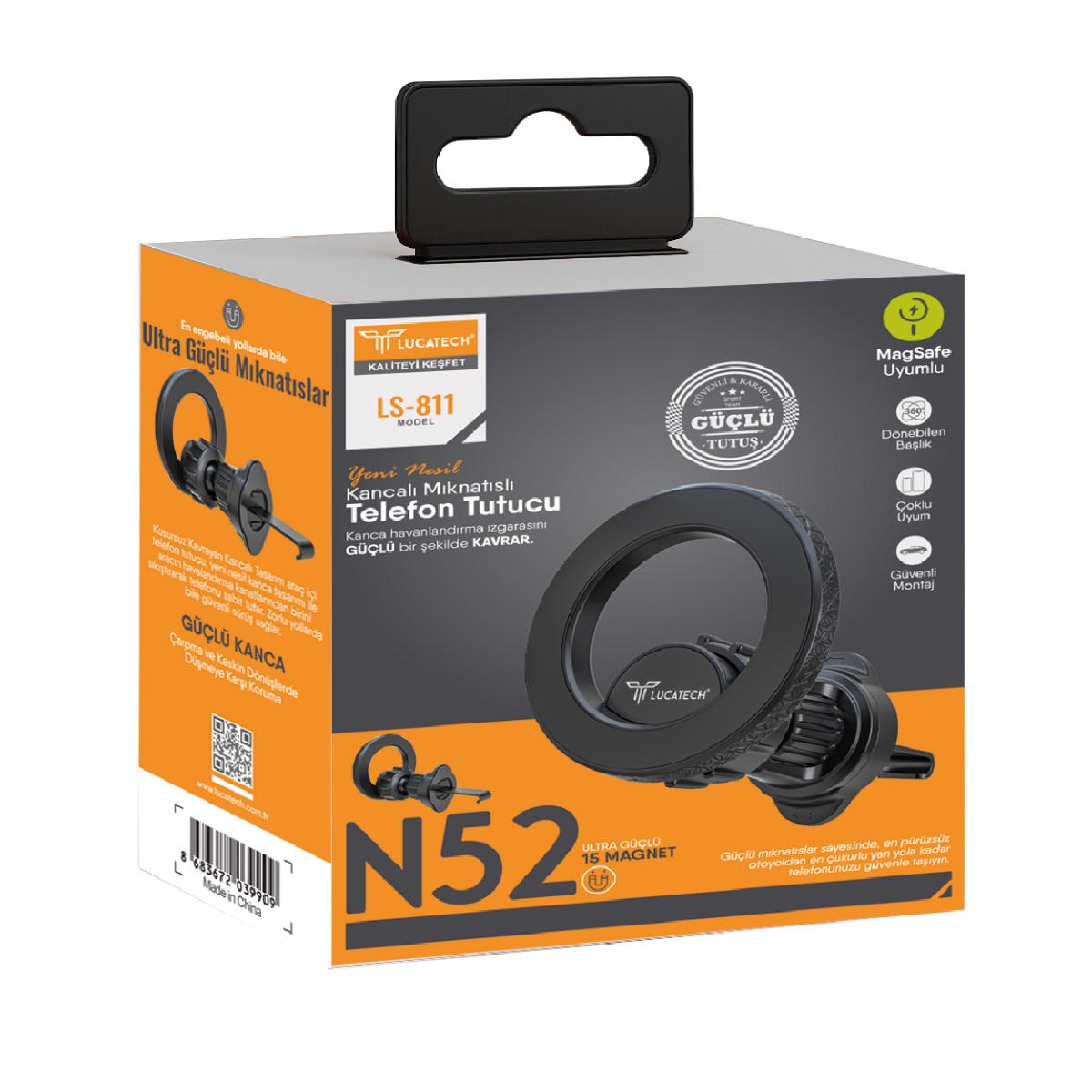 Lucatech LS-811 Kancalı MagSafe Uyumlu Telefon Tutucu MagSafe Uyumlu