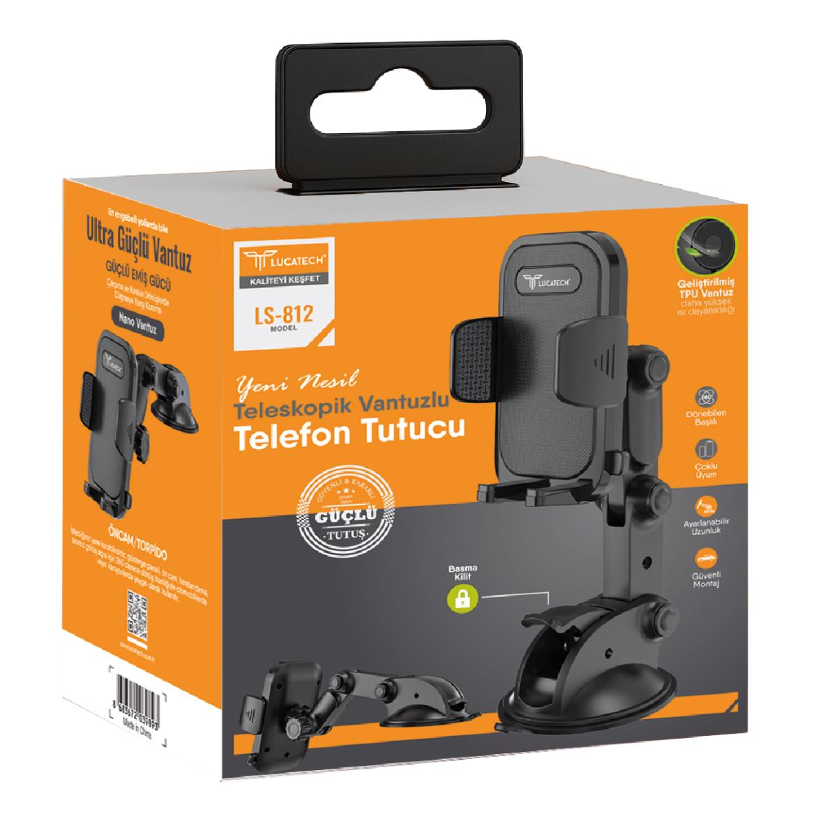 Lucatech LS-812 Vantuzlu Teleskopik Kol Telefon Tutucu
