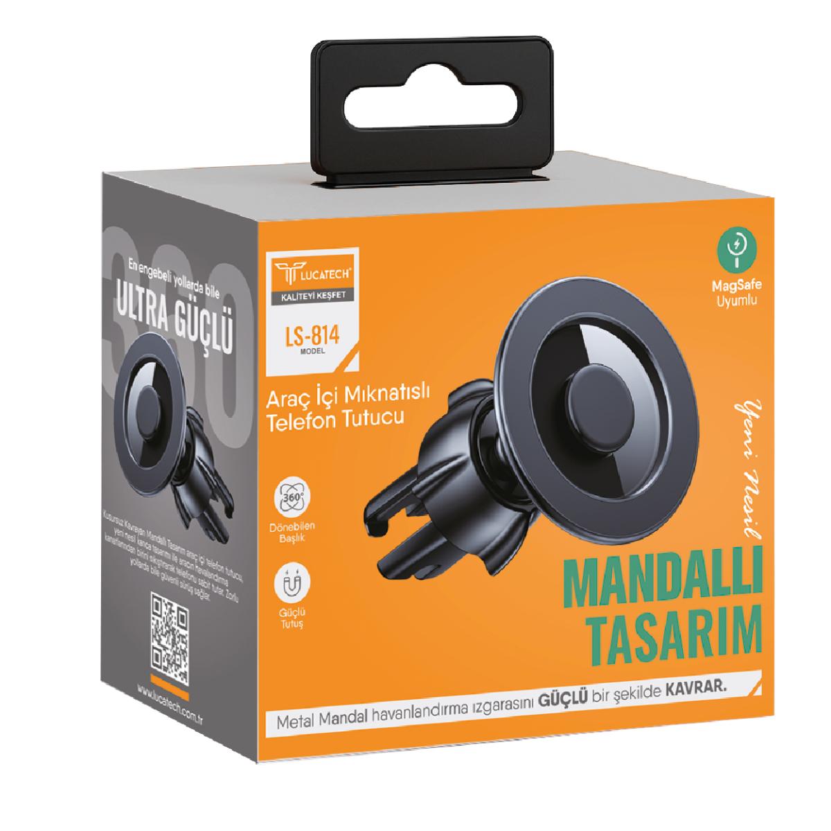 Lucatech LS-814 Mandallı Mıknatıslı Güçlü Telefon Tutucu