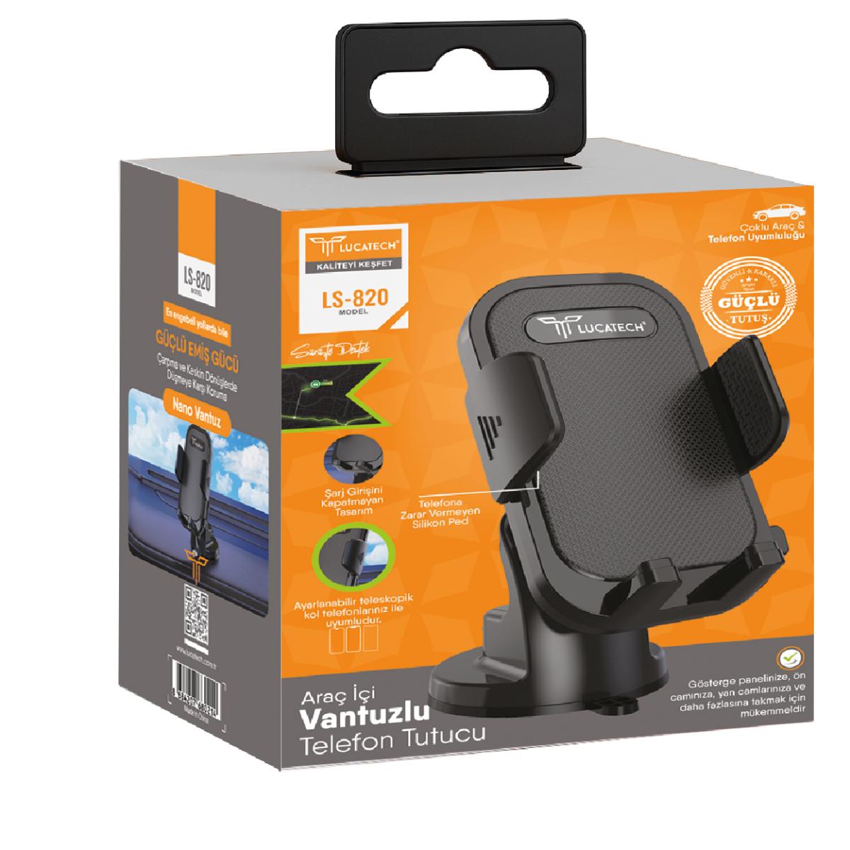 Lucatech LS-820 Güçlü Vantuzlu Telefon Tutucu