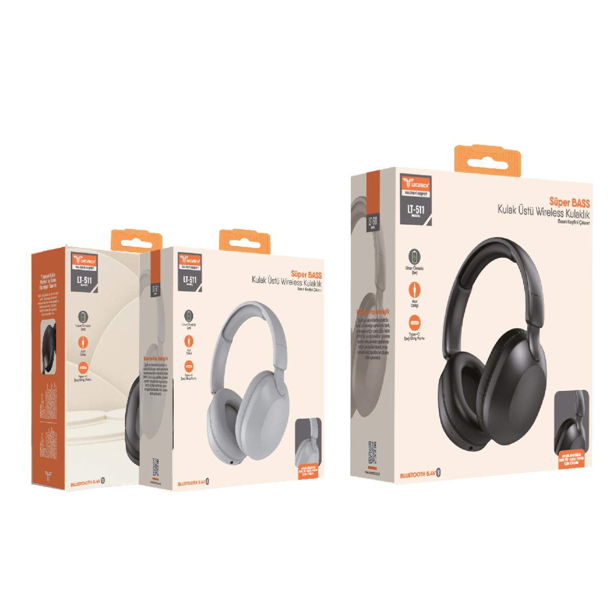 Lucatech LT-511 Kulak Üstü Wireless Kulaklık – Super Bass