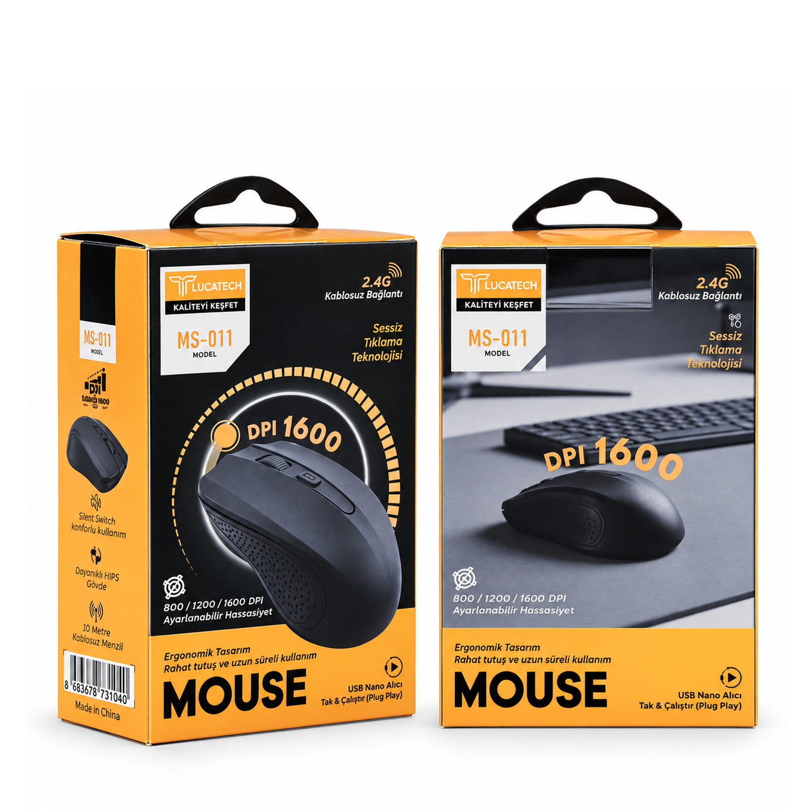 Lucatech MS-011 kablosuz maus DPI 1600 sessiz
